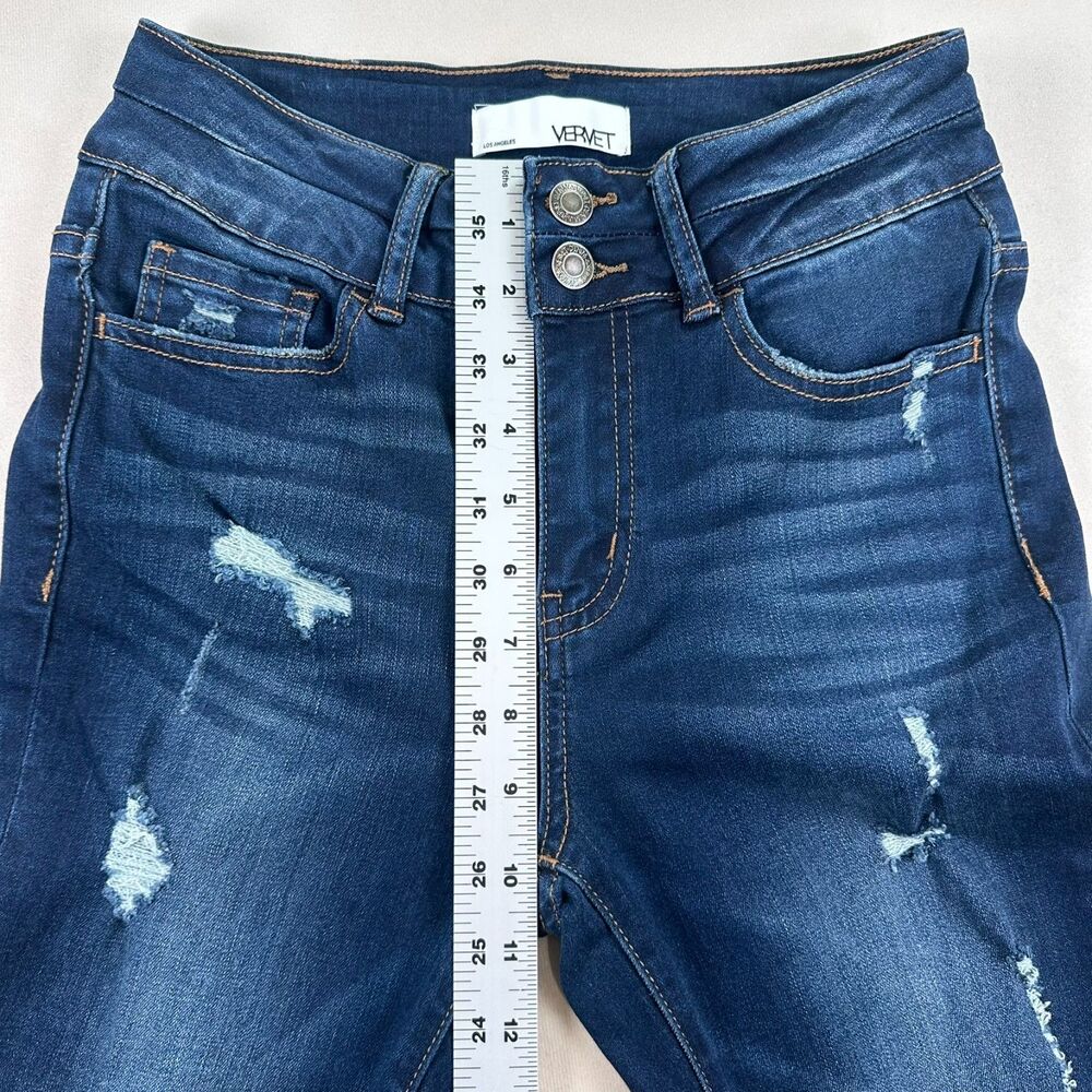 Vervet Women’s Skinny Jeans Size 25 Distressed Stretch Dark Wash VT698 Denim - Picture 10 of 10
